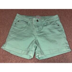 Celebrity Pink Shorts Size 3 Mid Rise Cuffed Aquamarine Green FLAWS SEE PHOTOS